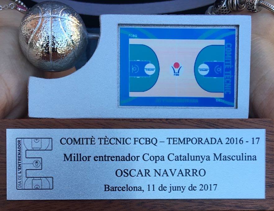 Òscar Navarro és escollit millor entrenador de la temporada 16-17 de Copa Catalunya