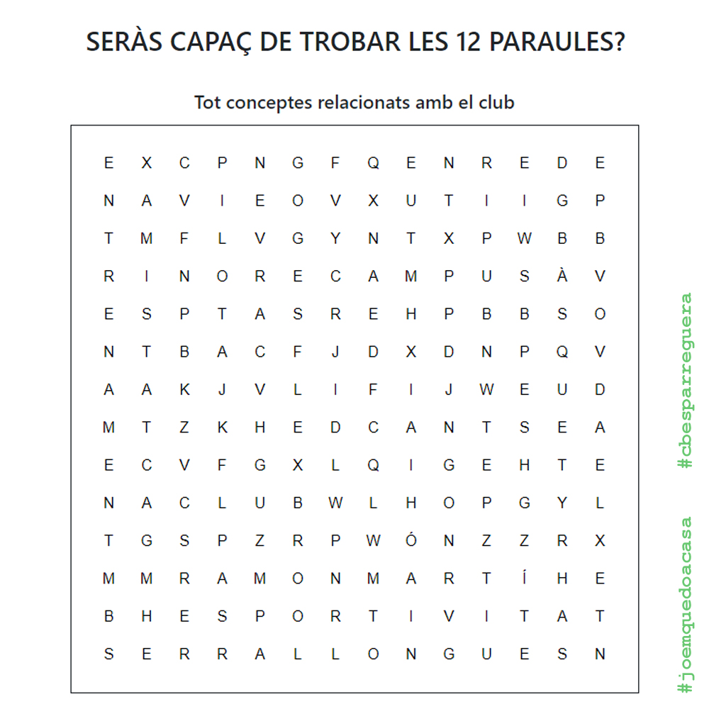 Activitats confinament: Sopa de lletres
