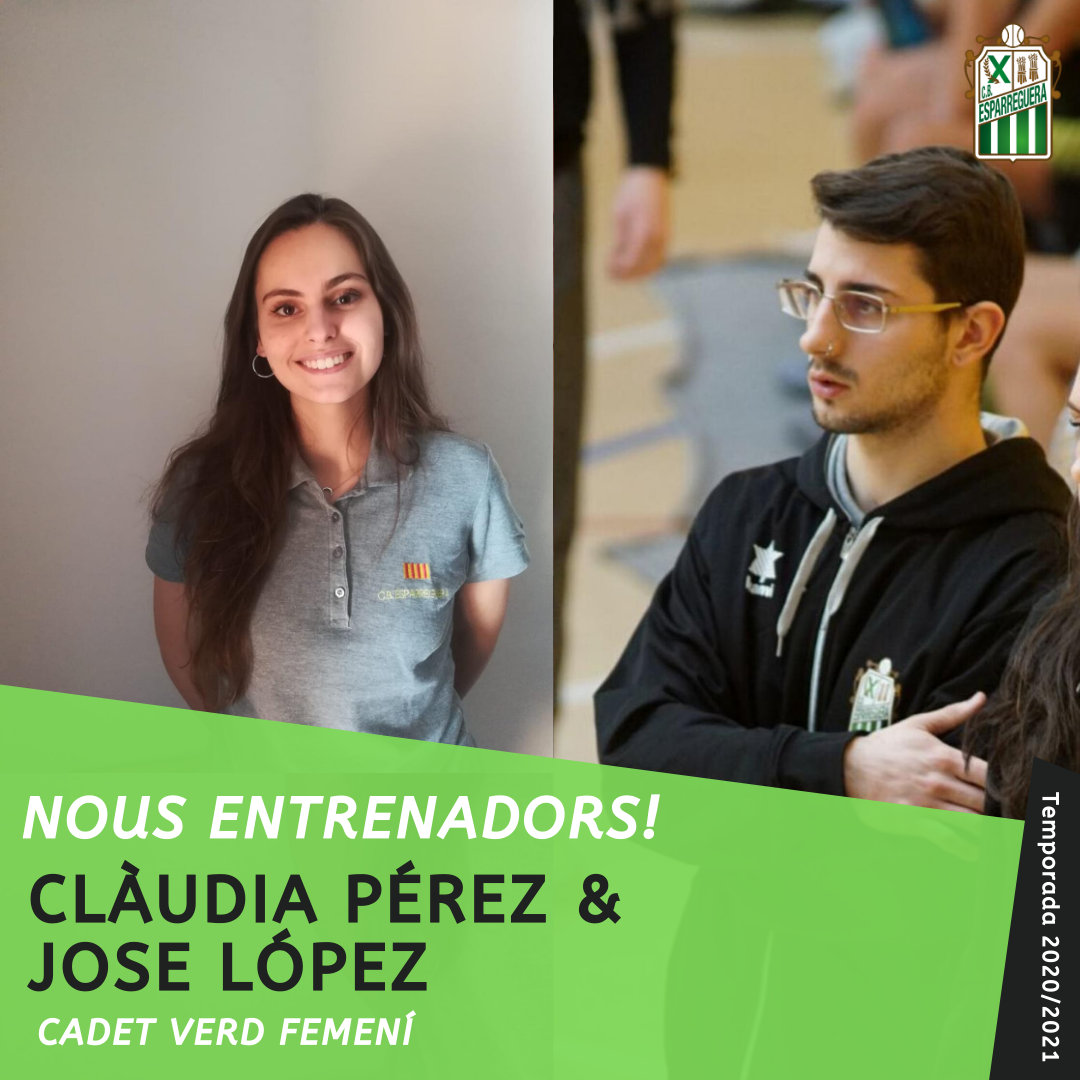 Clàudia Pérez i Jose López nous entrenadors del Cadet Verd Femení